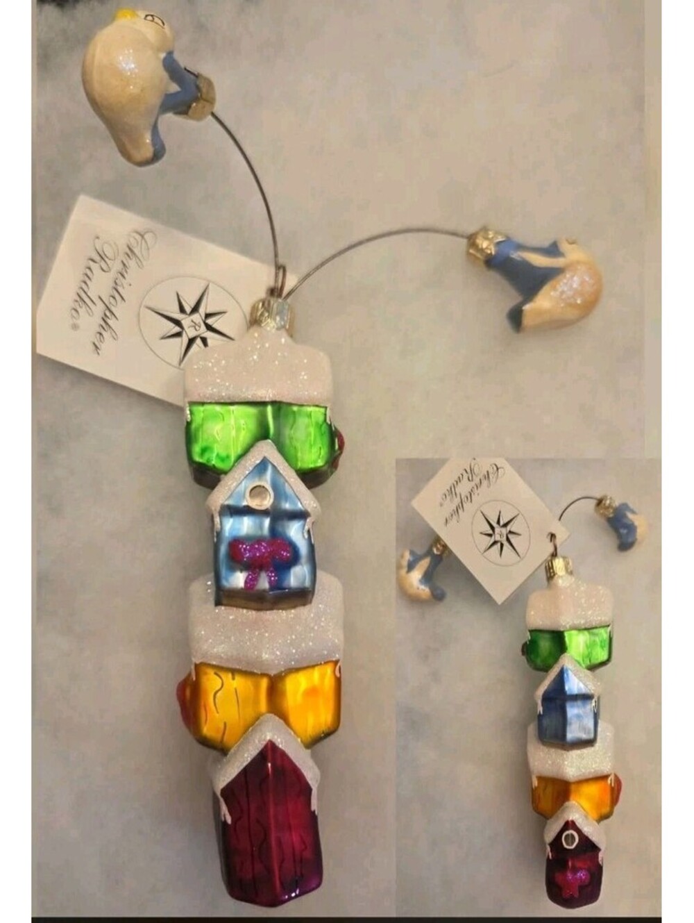 Christopher Radko 1999 Tweets Mobile Glass Handpainted Ornament,  Mint w/Tags
